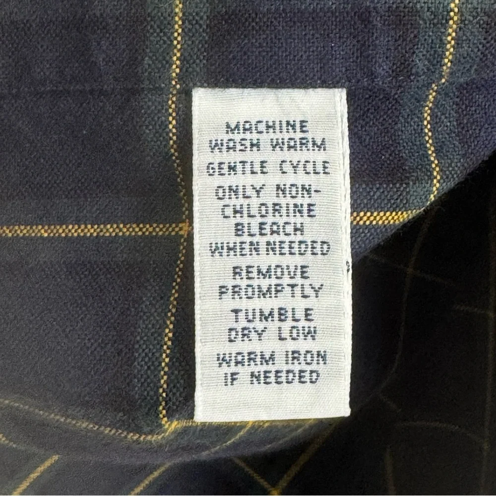 RALPH LAUREN Men’s Classic Fit Heavy Cotton Navy Plaid Button Down Shirt Size XL - Picture 13 of 16